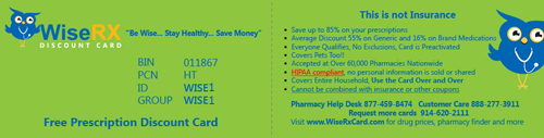 Wiserxcard discount card
